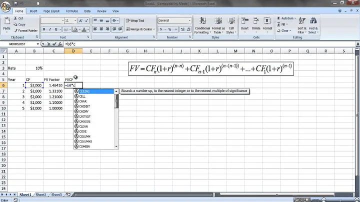 Future Value Multiple Cash Flows in Excel