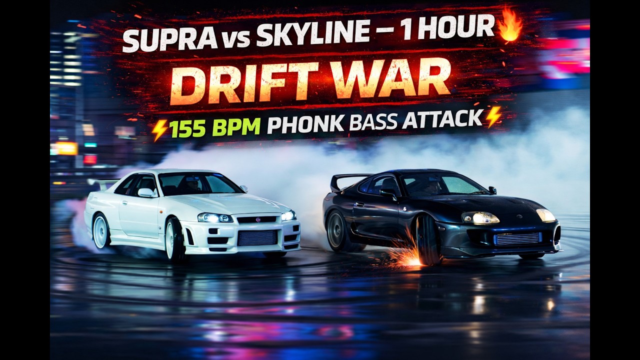 SUPRA vs SKYLINE – 1 HOUR DRIFT WAR 🔥 155 BPM PHONK BASS ATTACK