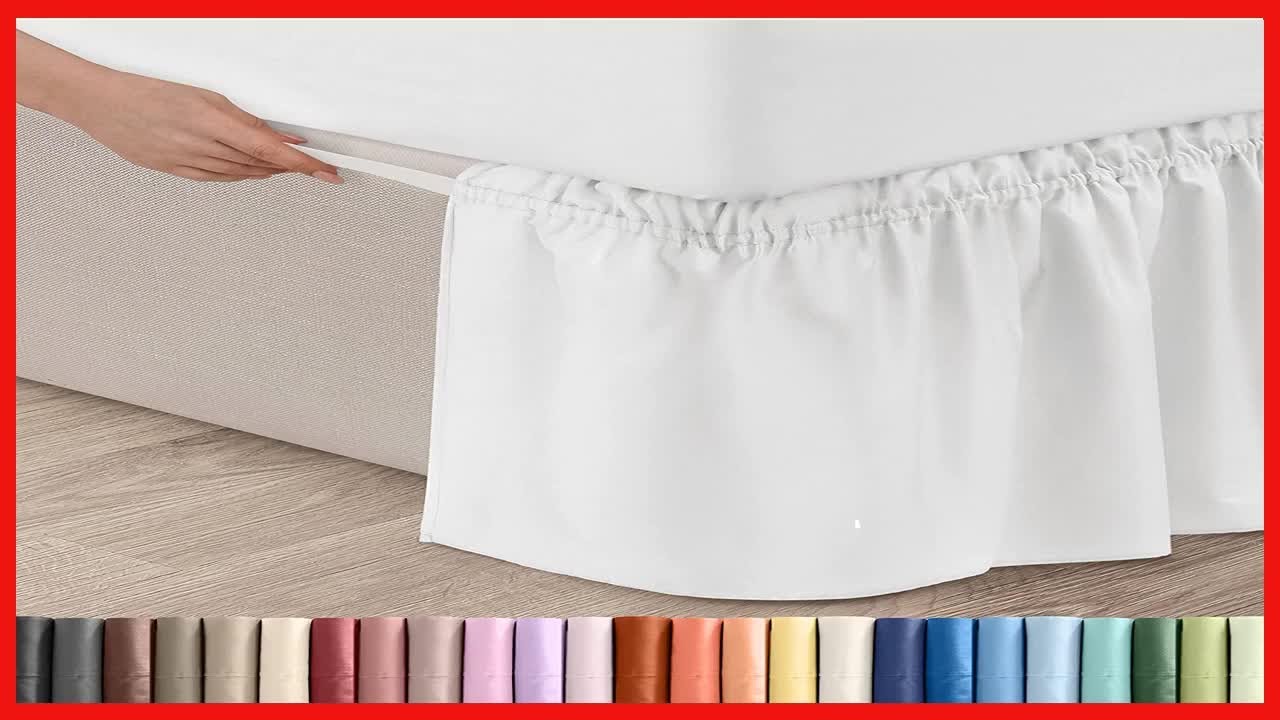 Ruffled White Queen Bed Skirt HotelQuality Ruffles for Queen Beds