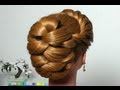 Hairstyle for long hair with twist braid updo tutorial