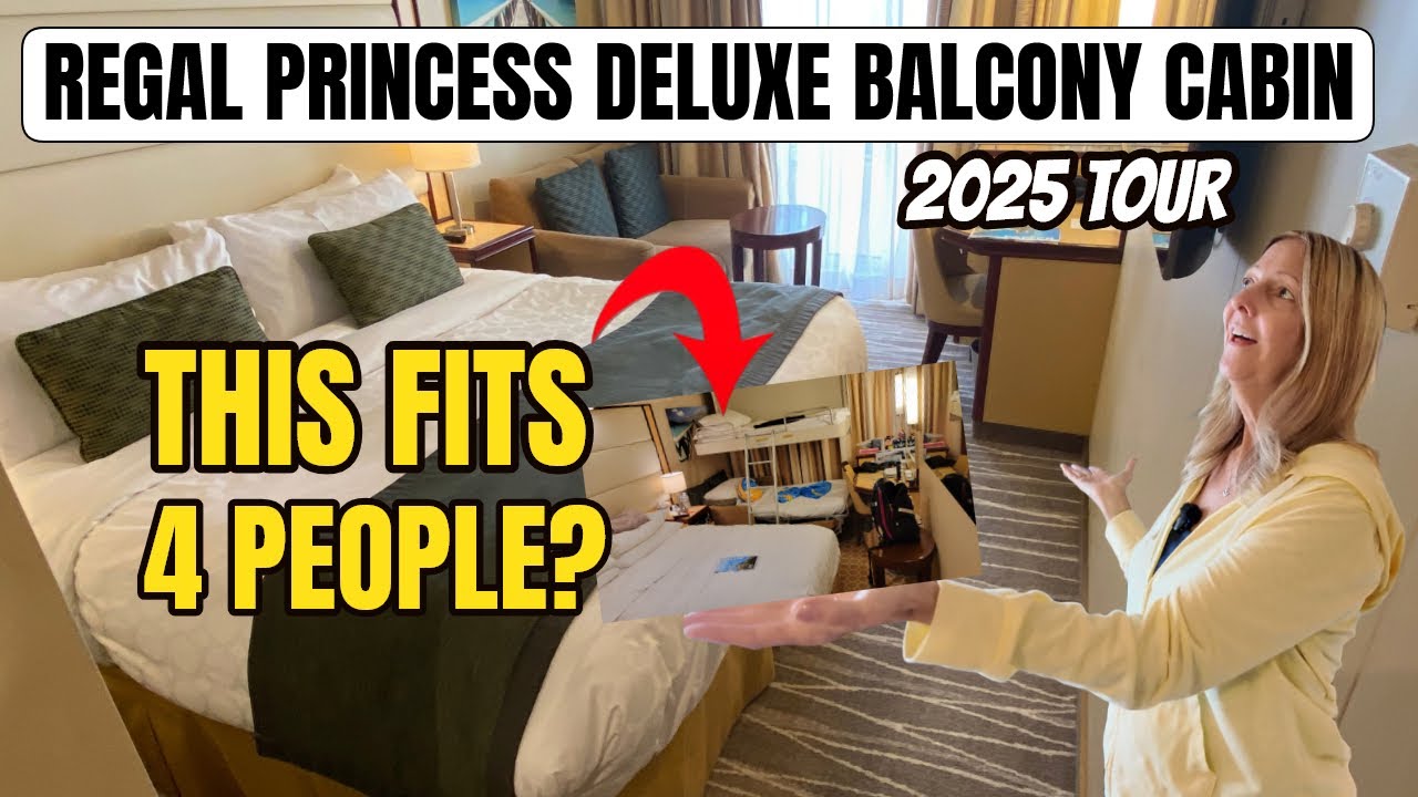 Regal Princess "LIVED IN" Deluxe Balcony for 4 | Full Cabin Tour | Cabin C621
