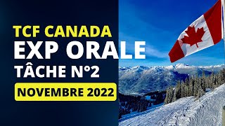 TCF CANADA Expression orale tâche 2 Novembre 2022