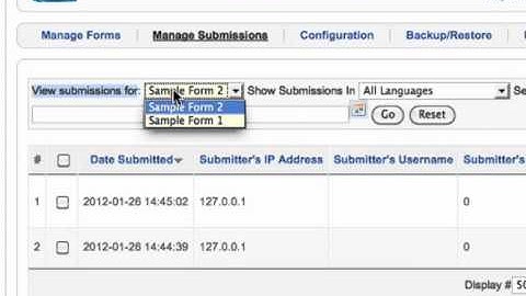 Export and View form data