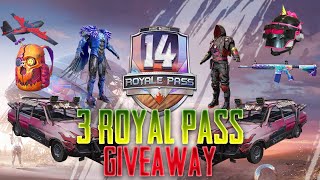 3 ROYAL PASS GIVEAWAY | Season 14 Royale Pass GIVEAWAY | PUBG MOBILE