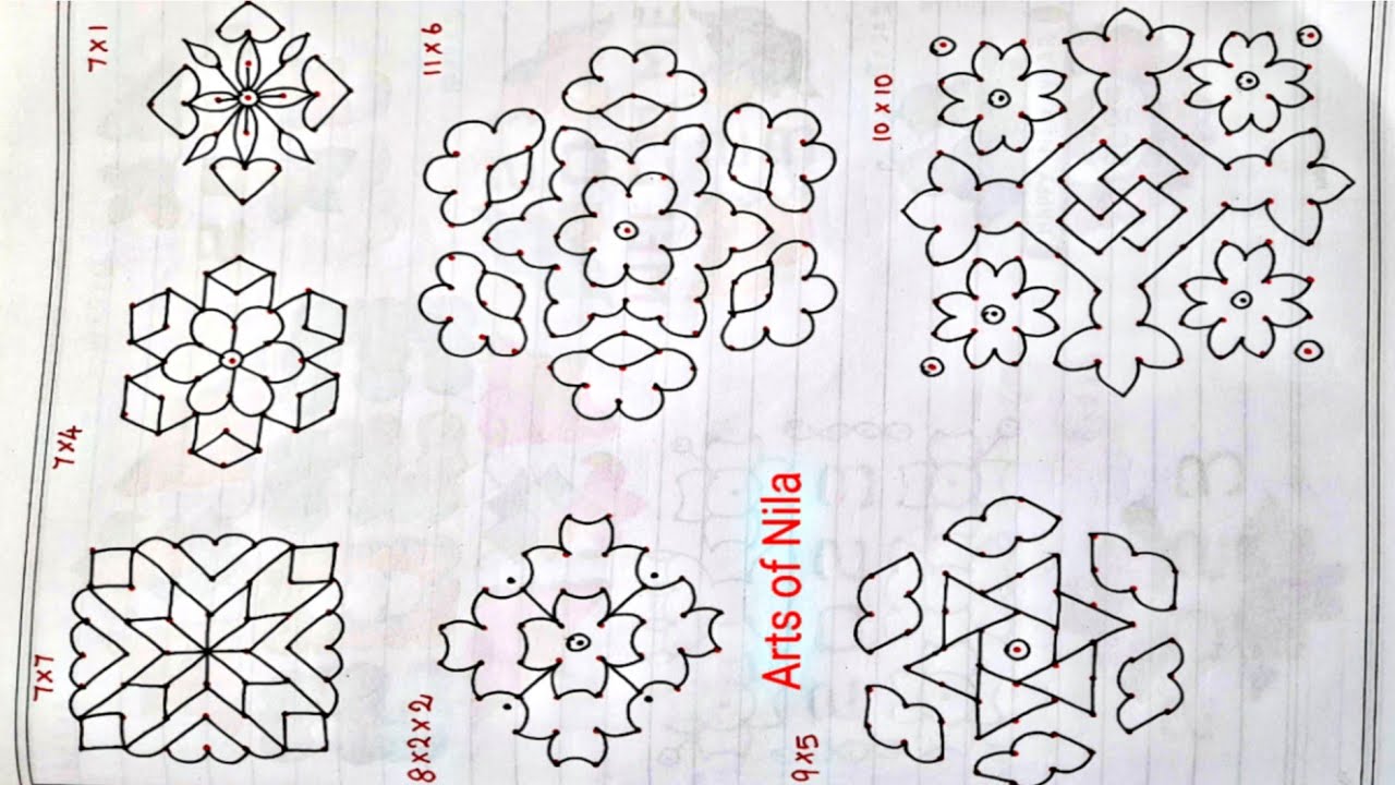 புள்ளி கோலங்கள். Easy dot kolam designs for ...