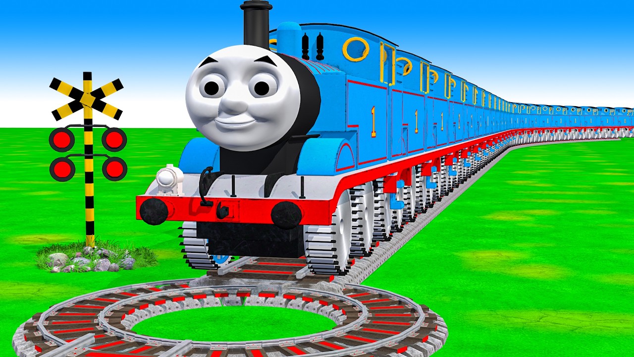 【踏切アニメ】複雑な電車 5 Trains Climbing Pynamid 2025 🚦 Fumikiri 3D Railroad Crossing Animation #1k #1million