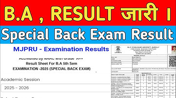 B.A, Special Back Exam Result हुआ जारी।। जल्दी देखो 😍 Mjpru ll B.A RESULT OUT 👍