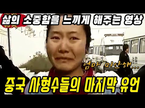   300만뷰 영상 중국영상 삶의 소중함을 느끼게 해주는 영상 중국 사형수들의 마지막 유언 사형수들은 마지막 순간에 어떤 마음이 들까요 중국어로 路