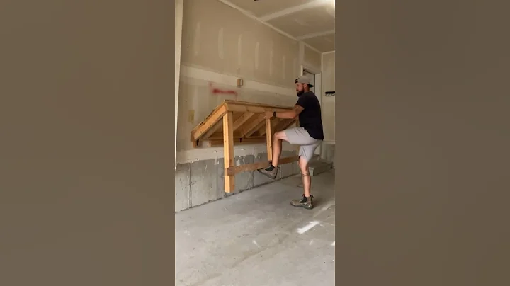 Folding workbench: closer look at how it works #diy #workbench #workshop