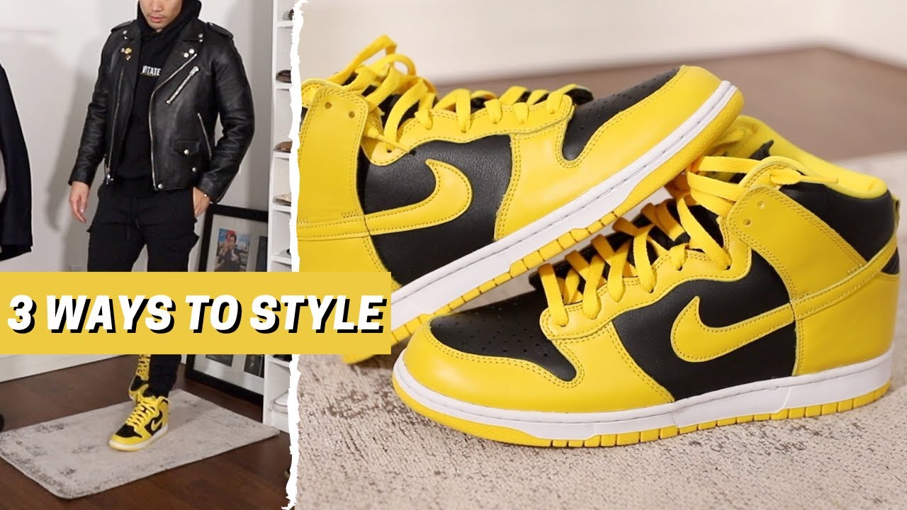 HOW TO STYLE NIKE DUNK HIGH VARSITY MAIZE | Sneakers & Style: Review &  Outfits - YouTube