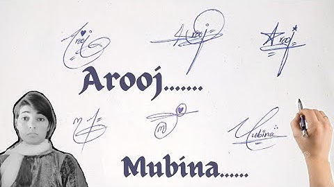 Arooj and Mubina name signature#english sign#name signature with arooj