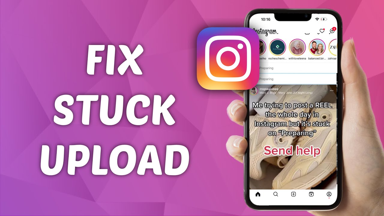 How to FIX Stuck Upload on Instagram - YouTube