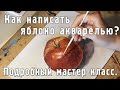 Как написать яблоко акварелью? Подробный мастер-класс.