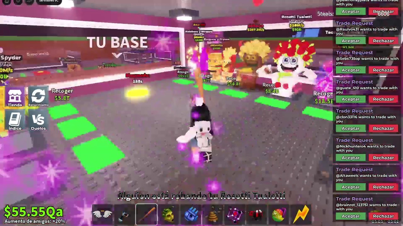 Tradeando en steal a brainrot