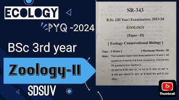 B.Sc. 3rd Year Zoology-II 2024 Previous Year Question Paper Sri Dev Suman Uttarakhand University