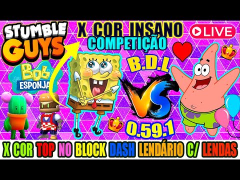 🔴 STUMBLE GUYS AO VIVO 🔥 BLOCK DASH LENDÁRIO 🔥 JOGANDO COM