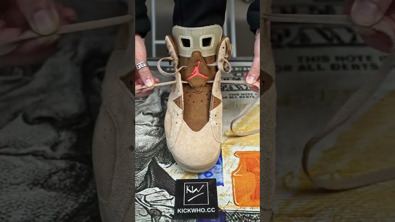 How To Lace Nike Air Jordan 6 Retro SP British Khaki Aj6 Airjordan6 Fyp Fashion Kickwho