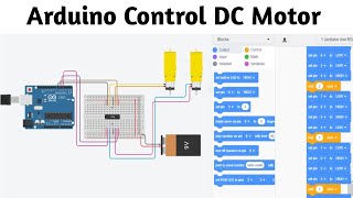 Arduino With Dual Motor Tank Coded in TinkerCad Codeblocks and