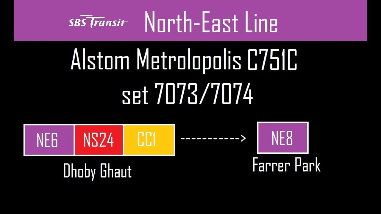 (SBS Transit) C751C set 7073/7074 ride from Dhoby Ghaut to Farrer Park ...