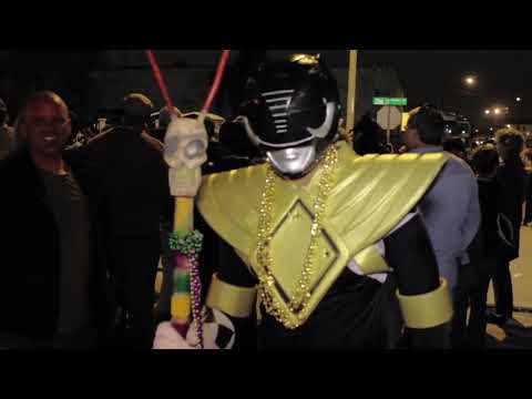 Black Power Ranger At Mardi Gras