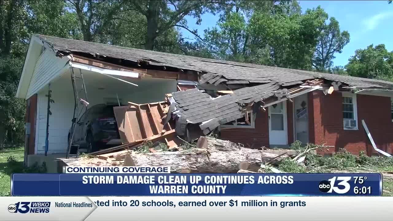 Storm damage cleanup continues across Warren County - YouTube