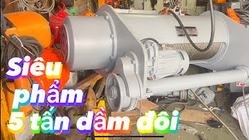 Pa lăng điện cáp NIPPON 5 tấn dầm đôi. Một cấp tốc độ. Chiều dài cáp 18 mét | CẦU TRỤC PHƯỚC SƠN
