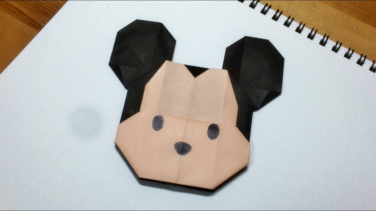 ツムツム折り紙 ミッキーの作り方 Origami Disney Making Mickey Mouse Youtube