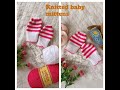 Machine Knit Stripped Baby Mittens using Brother KH-811