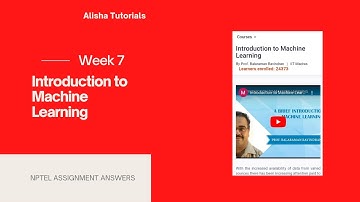 Introduction to Machine Learning Nptel Week 7 Assignment 7 solution #nptel2021