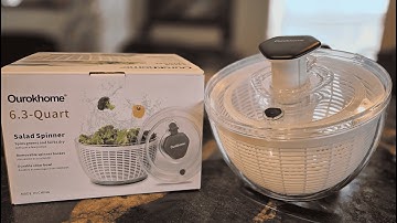 Ourokhome Salad Spinner – Easy One-Handed Lettuce Dryer for Crisp, Fresh Greens