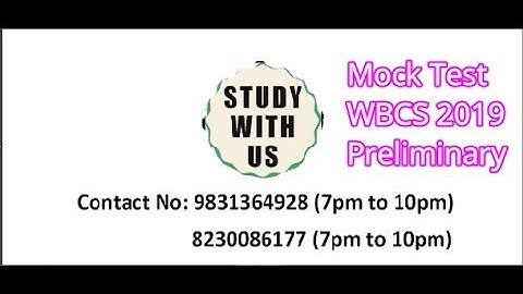 WBCS Mock Test series 2019 Preliminary