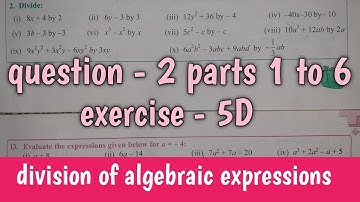 question-2 parts 1 to 6 | exercise 5D class 8th maths | S chand maths | composite maths