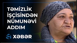 Bakıda təmizlik işçisindən nümunəvi addım