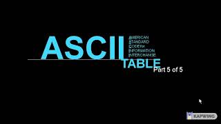 ASCII Table (Part 5 of 5)
