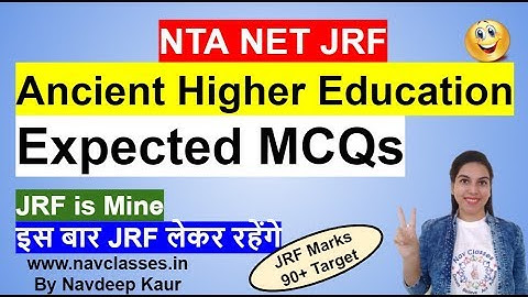 NTA NET JRF  Ancient Higher Education   Expected MCQs