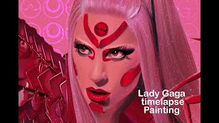 LADY GAGA Digital Painting in PROCREATE on the iPad Pro screenshot 1