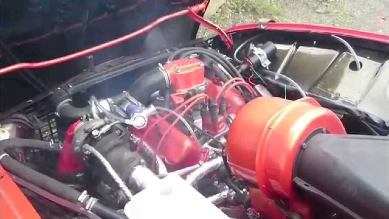 Saab 96 V4 Turbo engine testrun - YouTube