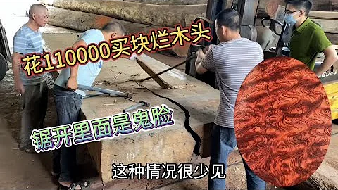 花110,000买块5,000斤重的烂木头，锯开里面竟是鬼脸纹！该用来做什么？“老蒋根雕” - 天天要闻
