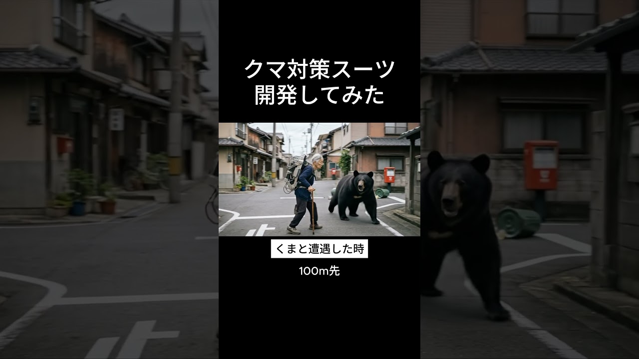 クマ対策スーツ開発してみた #ai #ai動画 #aivideo #aiおばあちゃん #aishorts