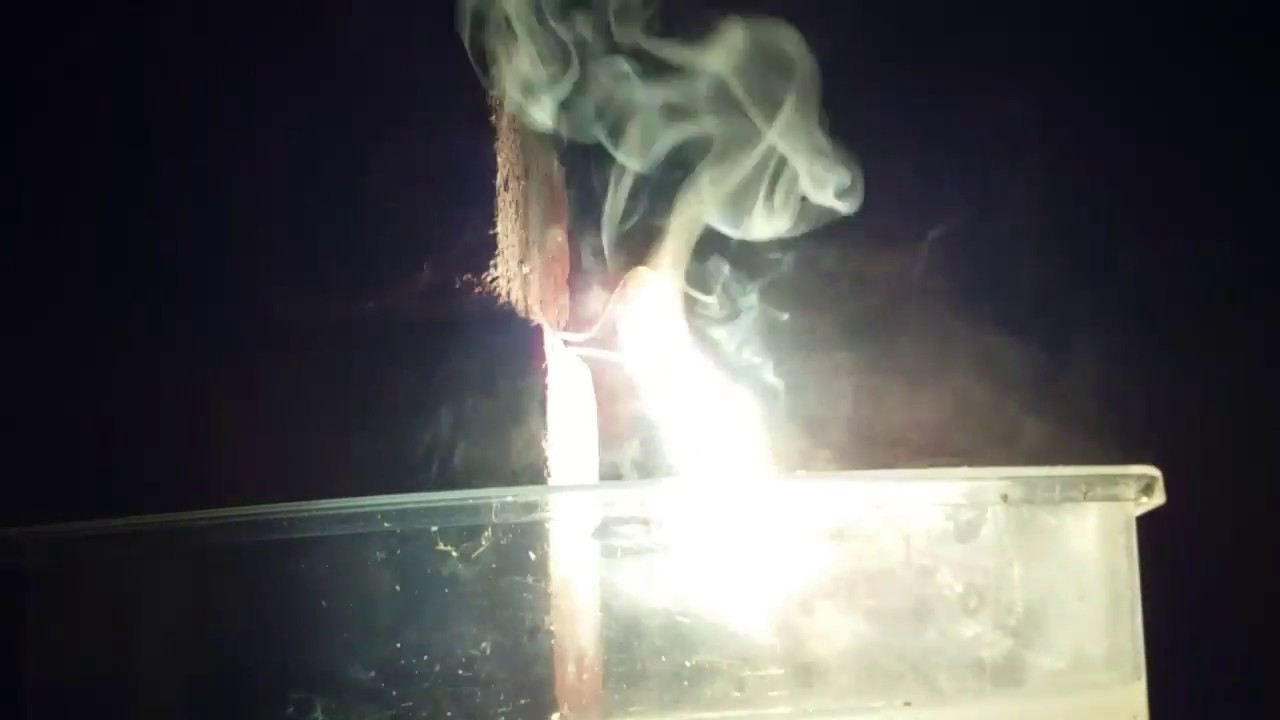Molten magnesium falling into water YouTube