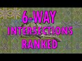 Testing the Traffic Flow of 15 different 6-Way Intersections Designs to find the most Efficient