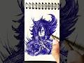Speed drawing Madara with blue Ink Pen 😳 #shorts #anime #drawing