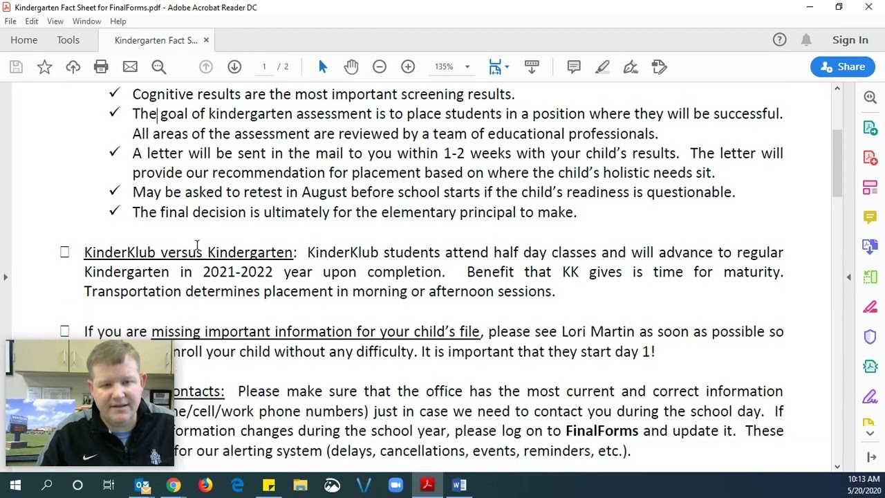 Kinder Assessment Principal Info -2021-22