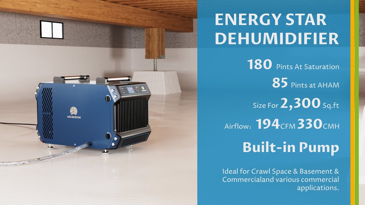 Argendon Guardian 85P | 180-Pint Commercial Dehumidifier