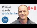 Patient avoids ankle fusion with articular cartilage & ligament repair