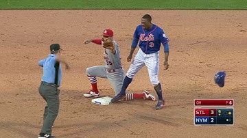 STL@NYM: Pham makes an incredible throw to turn two