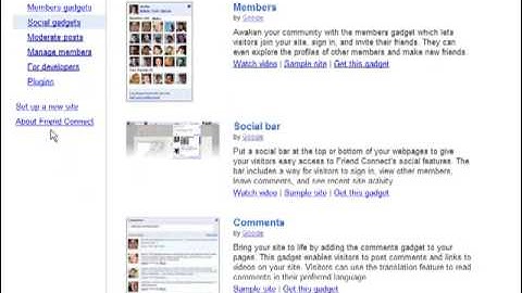 Google Friend Connect: to add a comments gadget to your website
