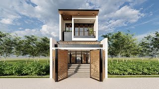 Modern 2-Storey- Small House Design Idea (5x15 Meters) -KG Architecture