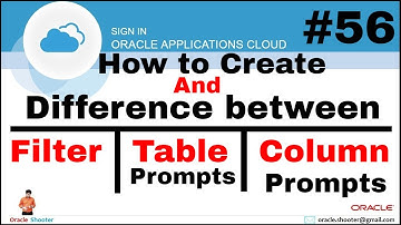 Oracle Fusion 56: Difference between Filter, Table Prompts and Column Prompts in OTBI Report