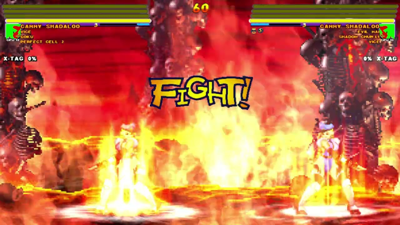 [4K] MUGEN: R, ETB – Cammy Shadaloo, Vice, Goku, Perfect Cell vs Cammy S., E. Mai, S. Chun Li, Vice